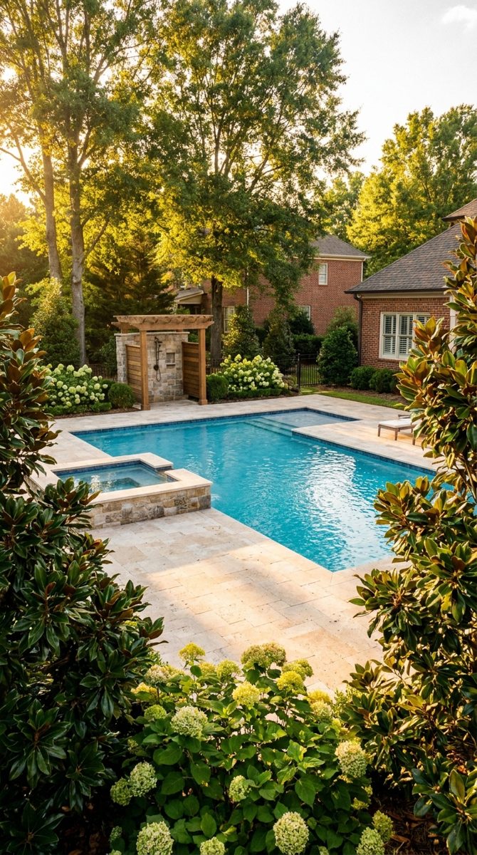 Finished pool and spa