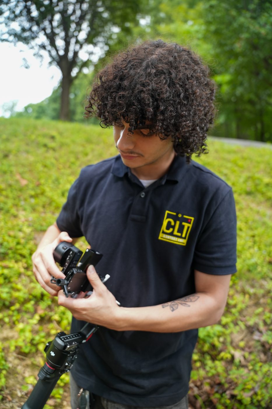 CLT filming on a job site